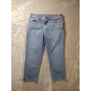 Eddie Bauer Jeans Womens Size 8 Light Wash Cropped Outdoor Casual USA Capris